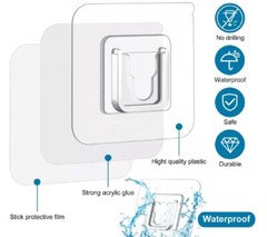 30 Sets Double-Sided Adhesive Wall Hooks – Utility Hanger Suction Cup Holders