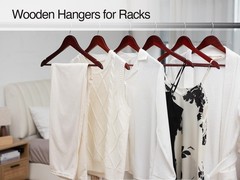Wooden Hangers 20 Pack – Dark Cherry Coat Shirt Hangers for Closet