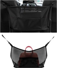 Car Net Pocket Handbag Holder, Driver Storage Netting Pouch Between Seats, Large