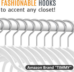 50 Plastic Hangers 17.7 Inch Non-Slip, Space Saving Closet Organizers, Heavy Dut
