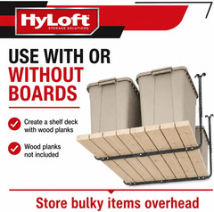 Hyloft Adjustable Garage Ceiling Mount Storage Rack Kit, Ceiling Shelving Mounts