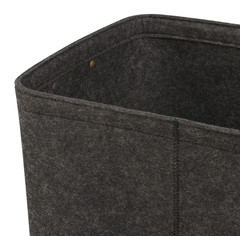 Large Gray Felt Decorative Storage Basket, 16.5 in x 14 in x 11 in