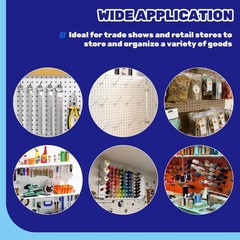 40 PCS 6 Inch/150mm Stainless Steel Pegboard Display Hooks Fits 1/8 & 1/4 In