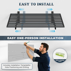 Heavy Duty 4-Pack Wall Mounted Garage Shelves, 1000LB Capacity, 2×3 Ft
