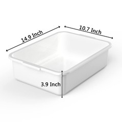 5-Pack Commercial Bus Tubs Box/Tote Box, White Plastic Storage Bin with Handl…