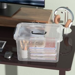 6PCS 12 Quart Latching Storage Box Stackable Bin w/ Latch Lid Plastic Container