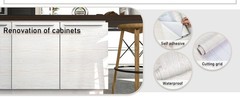 White Wood Contact Paper for Cabinets and Drawers Wood Grain Peel and Stick