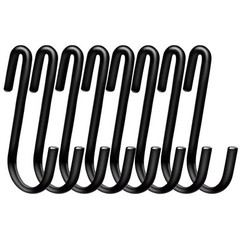 30 Pack Heavy Duty S Hooks for Hanging, Black S Shaped Hooks Hanging Hangers Pan