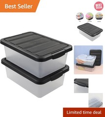 Eco-Friendly 14 Quart Storage Organizer Bins – 2 Pack, Ideal for Tidy Spaces