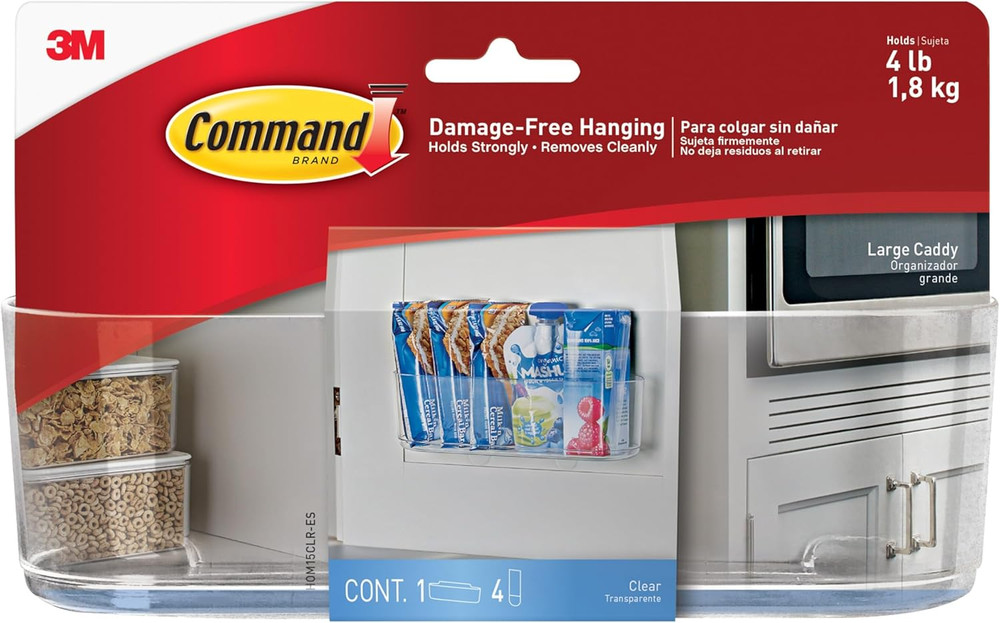 Large Wall Mount Caddy with Adhesive Strips Storage Organizer