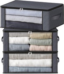 HomeHacks 3 Pack Foldable Clothes Storage Bags 35L
