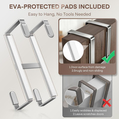 2 Packs over the Door Hooks, Double Sided Door Hanger Hook – Heavy Duty No Drill