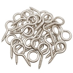30 Pcs 2 Inch Screw-In Eye Hooks Self-Tapping Screw Hooks Metal Eyelet Screws
