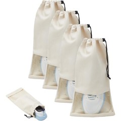 4 Pcs Single Shoe Bags for Travel, 9.1″x17.7″ Drawstring Shoe Travel Bags with