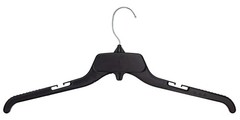 Shirt Hangers Recycled Plastic with Notches, Black, 19 Inch Pack of 10