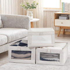 10 Pack Foldable Linen Closet Organizers with Clear Window for Easy Storage