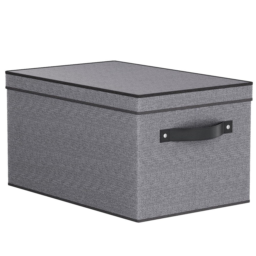 Fabric Storage Bin with Lid, 7.1 x 9.1 x 13 Inch Foldable Storage Box for She…