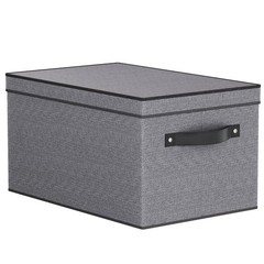 Fabric Storage Bin with Lid, 7.1 x 9.1 x 13 Inch Foldable Storage Box for She…