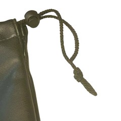 Black Faux Leather Gift Tote Storage Bag 6” X 8” Drawstring Closure