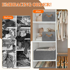 10 Pack Foldable Storage Bins – Large Capacity Closet Organizer System