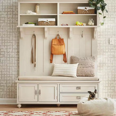 12 In. W X 6.5 In. D X 5.3 In. H Seagrass Shelf Basket Lined with White Lining