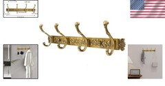 Rust-Resistant Antique Brass Coat Hooks – Stylish Wall Rack for Coats and Towels