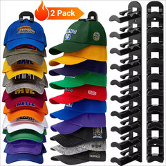 2PCs Hat Rack For Baseball Caps Wall Mount Organizer NEW