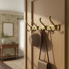 Rust-Resistant Antique Brass Coat Hooks – Stylish Wall Rack for Coats and Towels