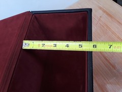 Faux Leather Storage Box Lidded Magnet Closure Red Velvet Inside 14x6x6