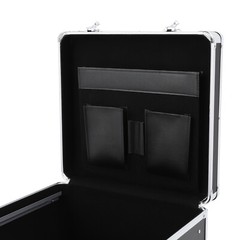 Vinyl Record Storage Case Aluminium Waterproof Holds 50 LPs, 12″ Sleeves Black