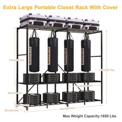 59″ Heavy Duty Garment Rack Clothes Rack Freestanding Closet Clothing Shelves