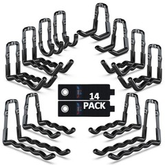 Super Heavy Duty Garage Hooks 14 Pack, One-Piece Construction Garage Wall Hoo…