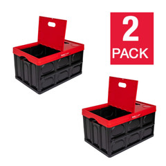 16 Gallon Greenmade Collapsible Storage Crate with Lid Instacrate Grande, 2-Pack