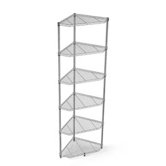6-Tier Heavy Duty Steel Wire Corner Shelving Unit in Chrome (20 In. W X 20 In. H