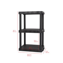 Hyper Tough 3 Shelf Plastic Shelving Unit Storage Organizer Garage Rack Home