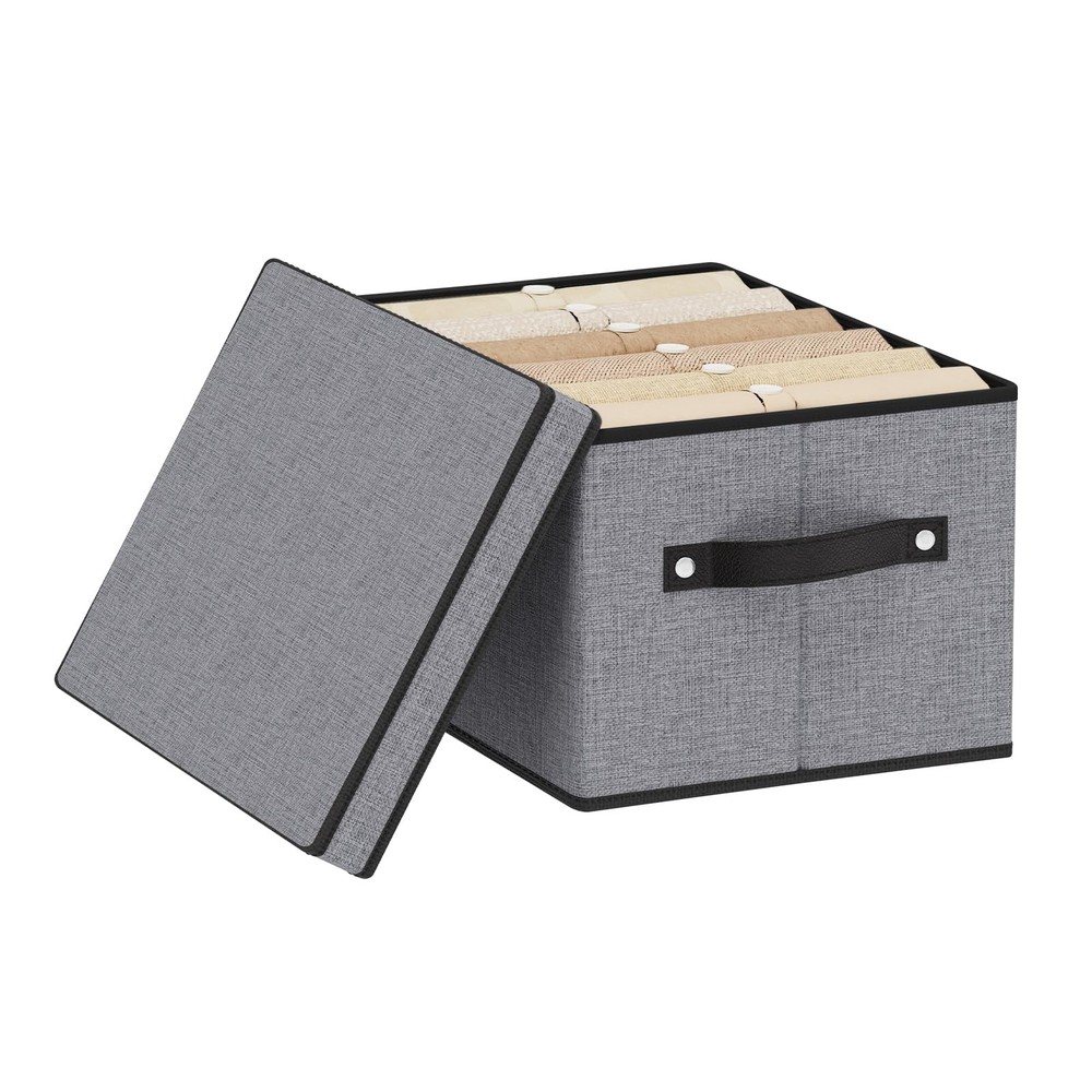 Fabric Storage Boxes 7.1 x 9.1 x 13 Inch Baskets for Shelves with Lids Wardro…