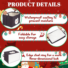 Large Christmas Storage Baskets – 6 Pcs Foldable Gift Organizer with Handle