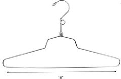 10 Metal Hangers Chrome Dress Shirt Retail Salesman Sample Security Loop 16″
