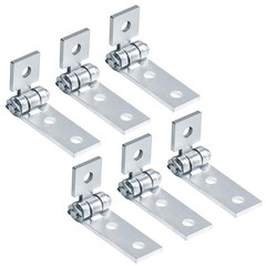 6-Pack 3-Hole Adjustable Hinges for 1-5/8″ Strut Channel 7/32″ Thick