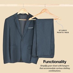 30 Pack Natural Solid Wood Clothes Hangers