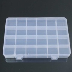 2Pcs 24 Grid Plastic Compartments For Jewelry Bead Organizer Storage Box Case US