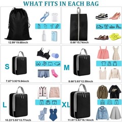 6Pc Compression Packing Cubes Travel Luggage Organizer Bags Suitcase Storage Set
