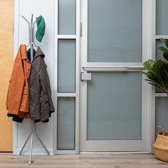 Silver Freestanding Coat Rack Hall Tree Metal 69 In. H X 16.5 In. W X 14.75 In.