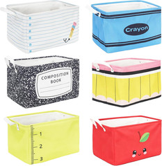 6 Pcs Collapsible Storage Baskets for School, Toys & Laundry Organization
