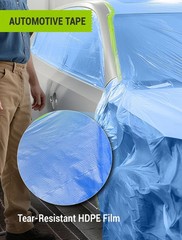 Pre-Taped Masking Film for Painting, 59/43/ 22 in * 66 FT, 3-Rolls Painters P…