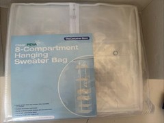 The Container Store 8 Compartment Hanging Sweater Bag Clear New Old Stock 2009