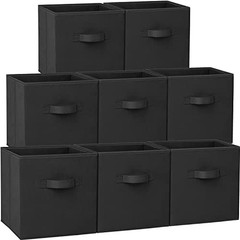 Storage Cubes – 11 Inch Heavy Duty Fabric Storage Bins Medium -11 inches Black