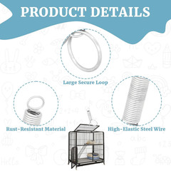 10 Pack Multi-Functional Metal Finger Spring Latch Hook for Rabbit Cage Door