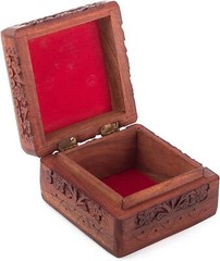 Unique Artisan Traditional Hand Carved Rosewood Jewelry Box Novelty Gift Item