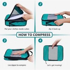 Travel Luggage Organizer Bags 5PC Compression Packing Cubes Lightweight Set